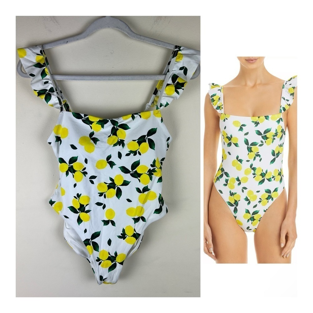 Aqua Swim | Ruffled Lemon Print One Piece Swimsuit | S